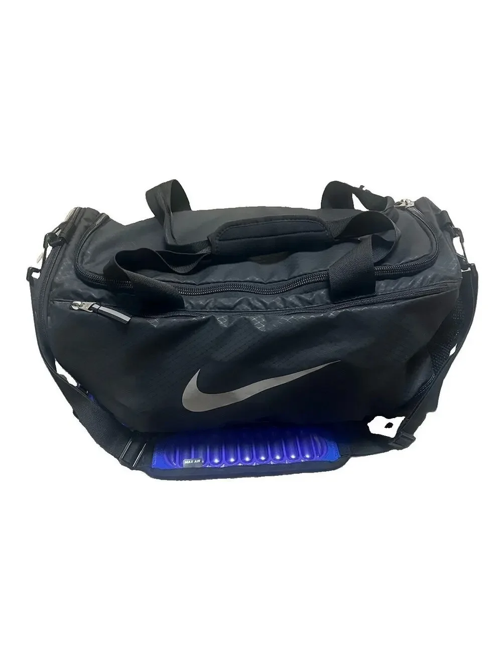 Nike Max Air Duffel Bag Black Purple Large Gym Travel Training Athletic Swoosh